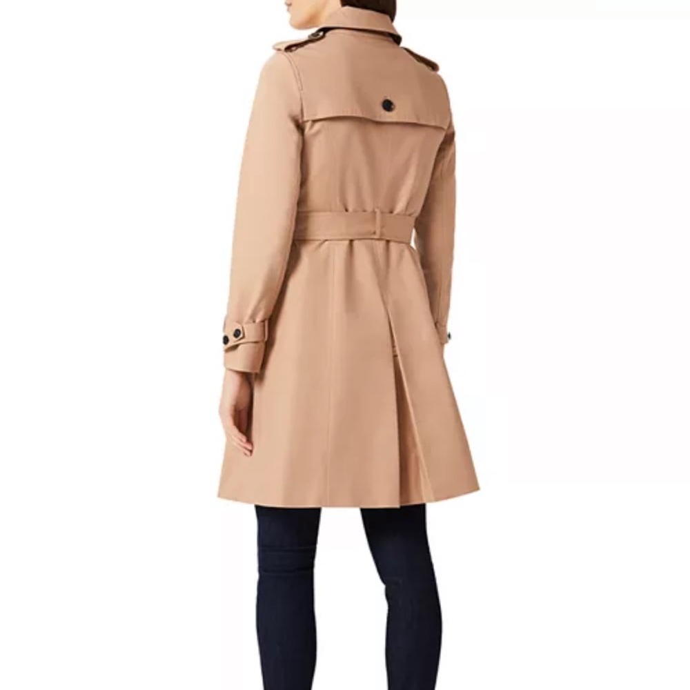 Hobbs London classic Beige Tan Double Breasted Button Trench Coat Classic - Picture 3 of 13